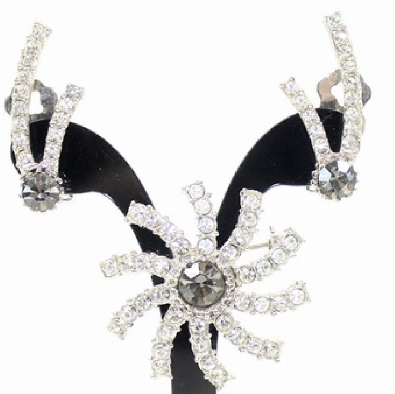 Front view of Clear Chatons Only Earrings Clip