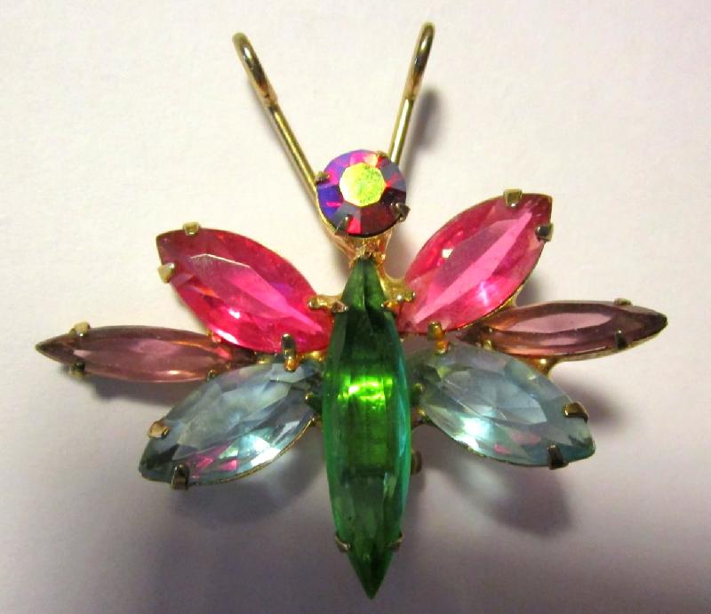 Front view of Pastel Navettes Brooch