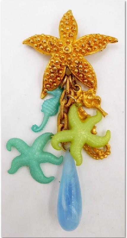 Front view of Multiple Colors Plastic Brooch