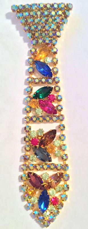 Front view of Multiple Colors Navettes Brooch