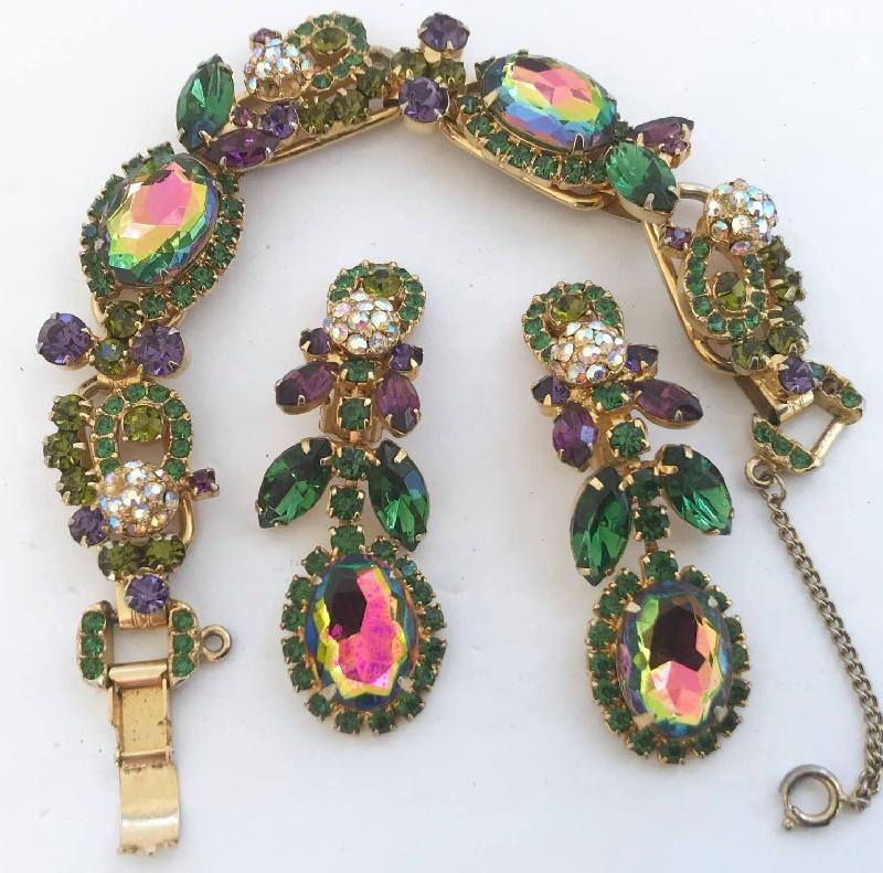 Front view of Multiple Colors Oval Multi-Color/Shaded Earrings Clip