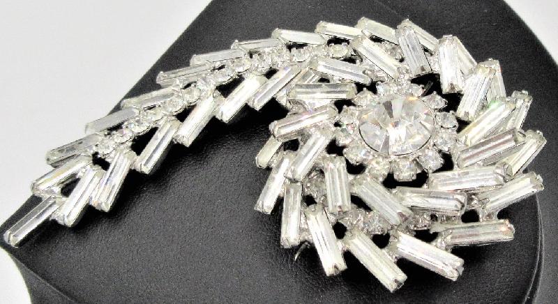 Front view of Clear Baguettes Brooch
