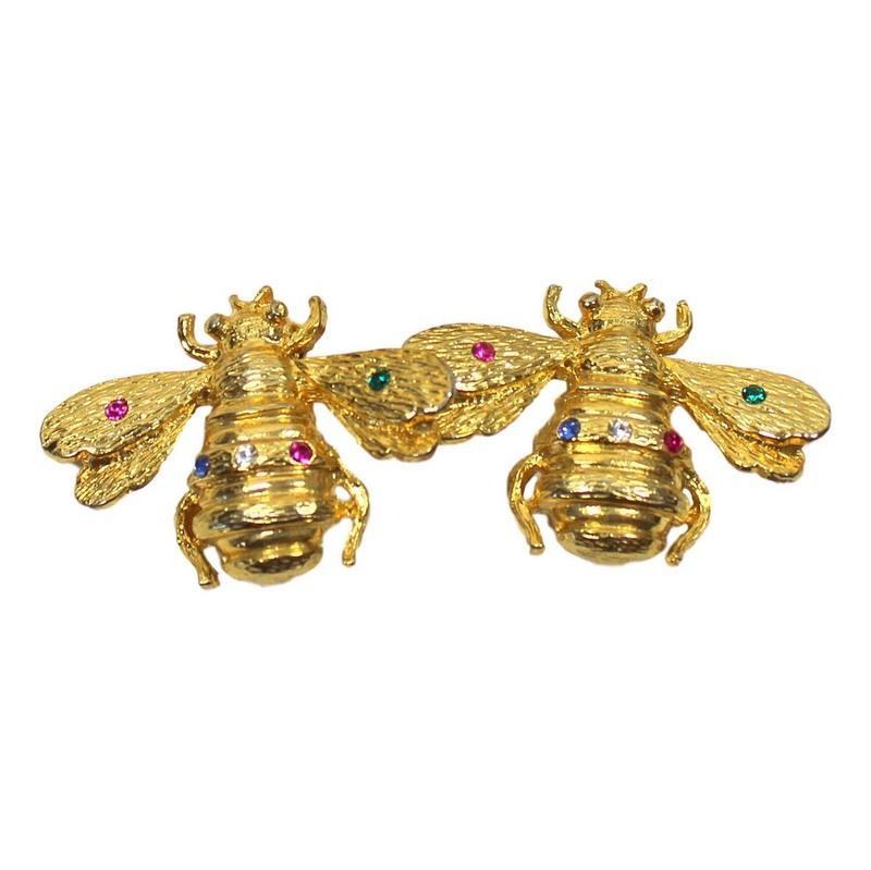 Front view of Multiple Colors Chatons Only Earrings Clip