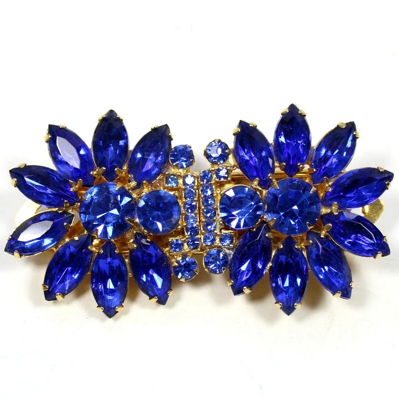 Front view of Blue Navettes Dress Clip