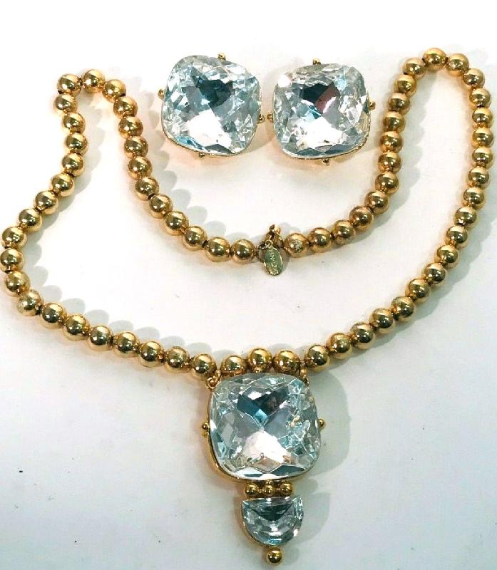 Front view of Clear Square Necklace