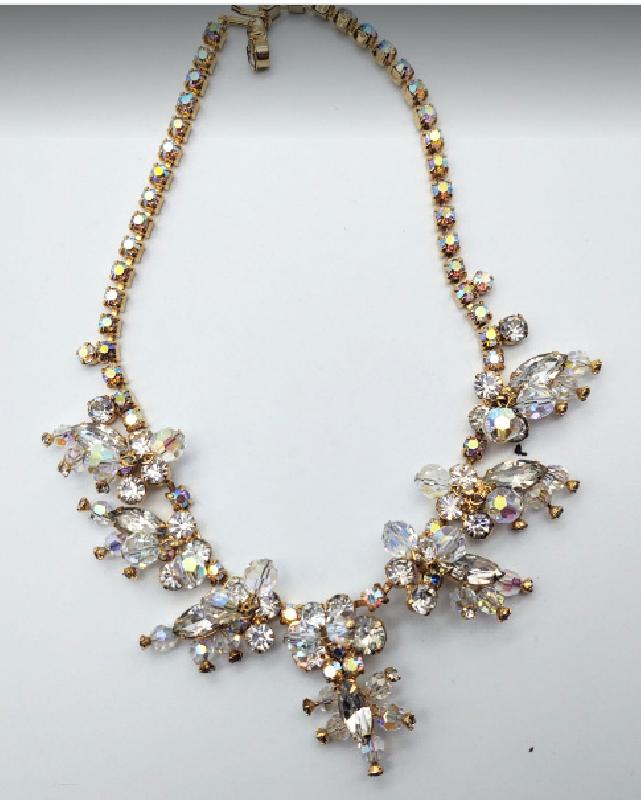 Front view of Clear Navettes Necklace