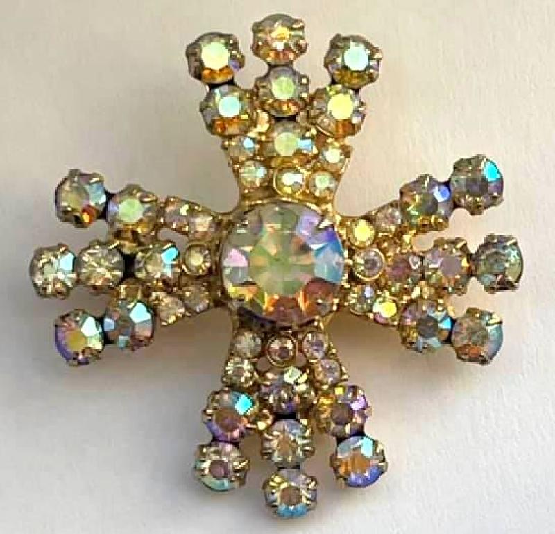 Front view of AB Chatons Only Brooch