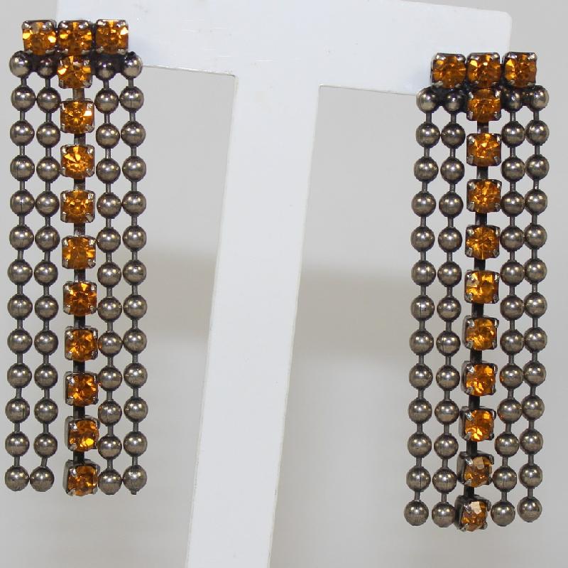 Front view of Topaz Chatons Only Earrings Pierced