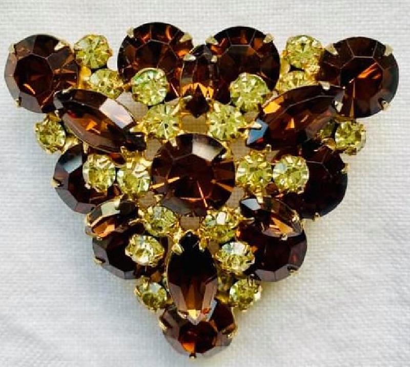 Front view of Topaz Navettes Brooch