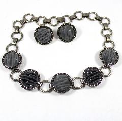 Gray (black Diamond) Cabochons Molded/Cut Earrings Clip