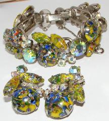 Yellow Cabochons Spotted Bracelet 5 Link