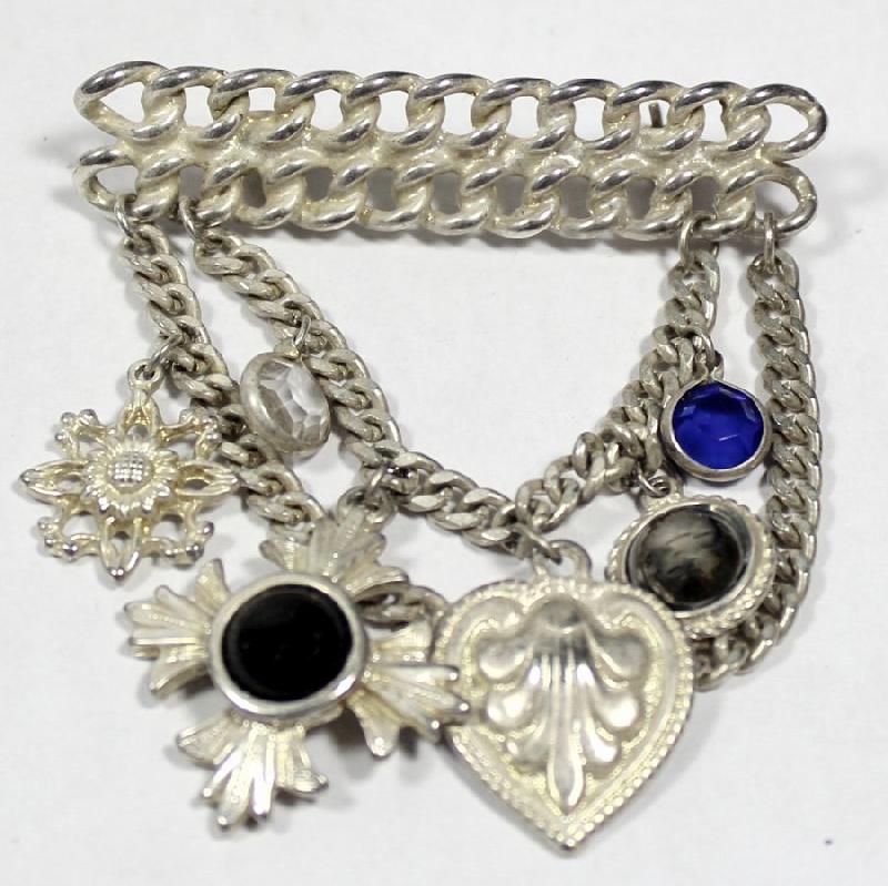 Front view of Multiple Colors Cabochons Brooch