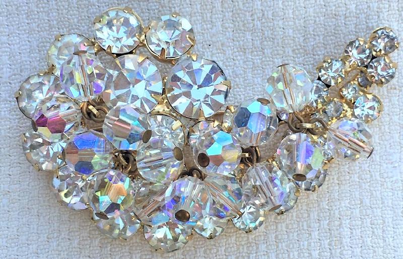 Front view of Clear Chatons Only Brooch