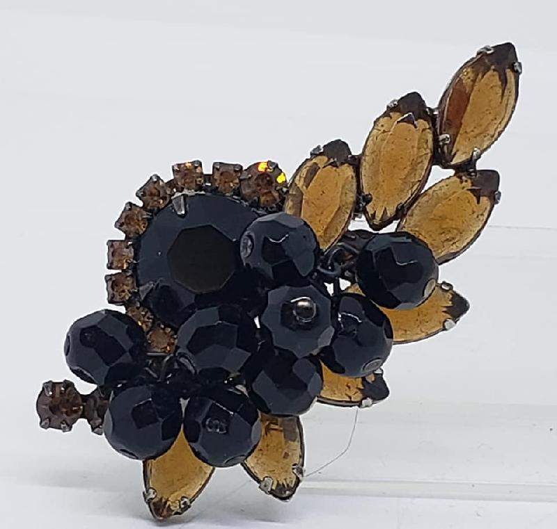 Front view of Topaz Navettes Brooch