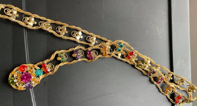 Front view of Multiple Colors Chatons Only Belt