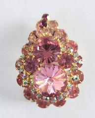 Pink Chatons Only Rivoli/Margarita Pin Pendant