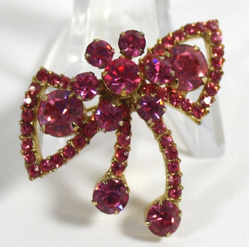 Front view of Pink Chatons Only Brooch