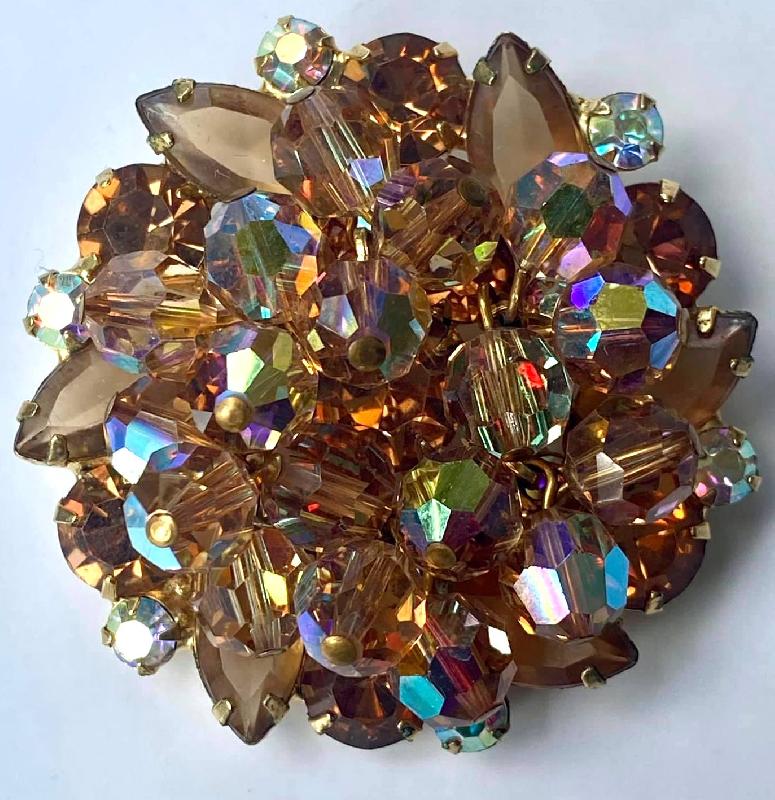 Front view of Topaz Navettes Brooch