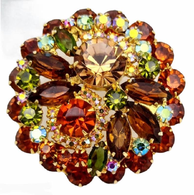 Front view of Fall Navettes Brooch