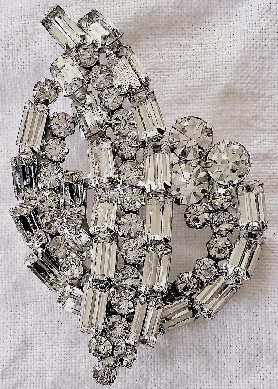 Front view of Clear Baguettes Brooch