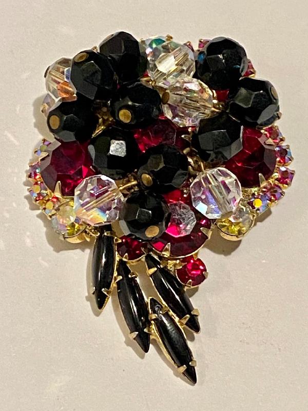 Front view of Multiple Colors Cabochons Brooch
