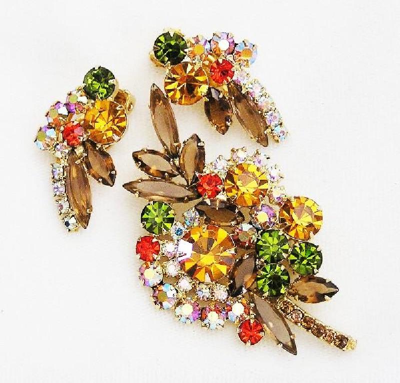 Front view of Fall Navettes Brooch