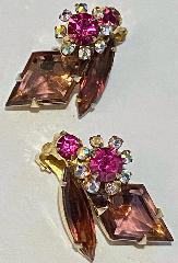 Purple (cardinal) Diamond Earrings Clip