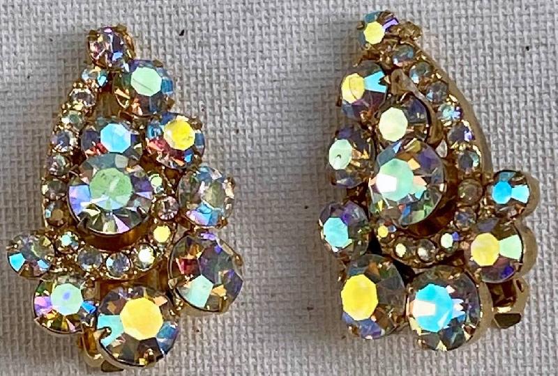 Front view of AB Chatons Only Earrings Clip