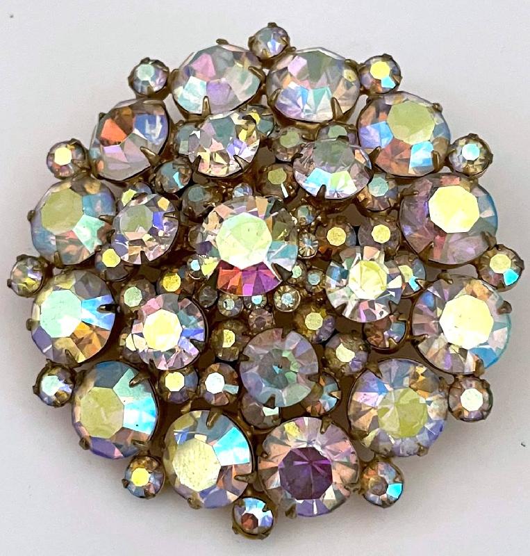 Front view of AB Chatons Only Brooch