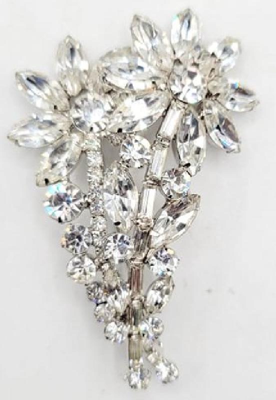 Front view of Clear Baguettes Brooch