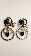 Black (jet) Chatons Only Earrings Clip