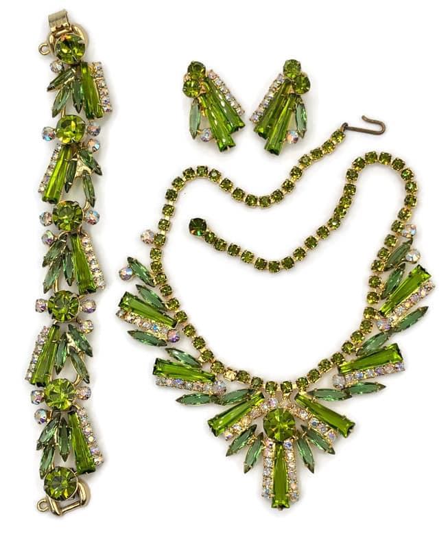 Front view of Green Keystones Necklace