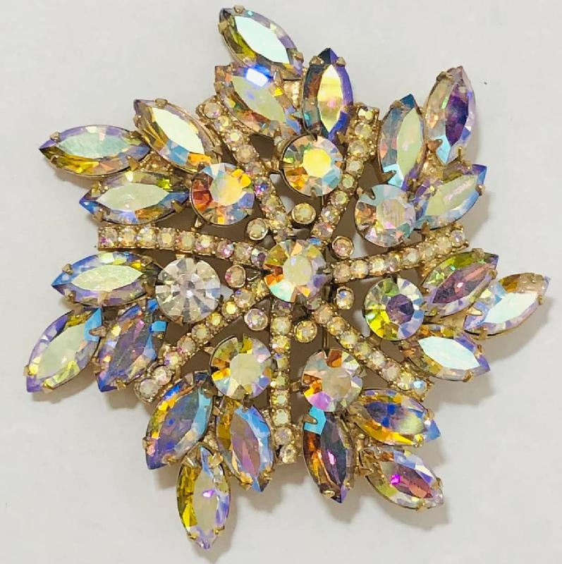 Front view of Fall Navettes Brooch
