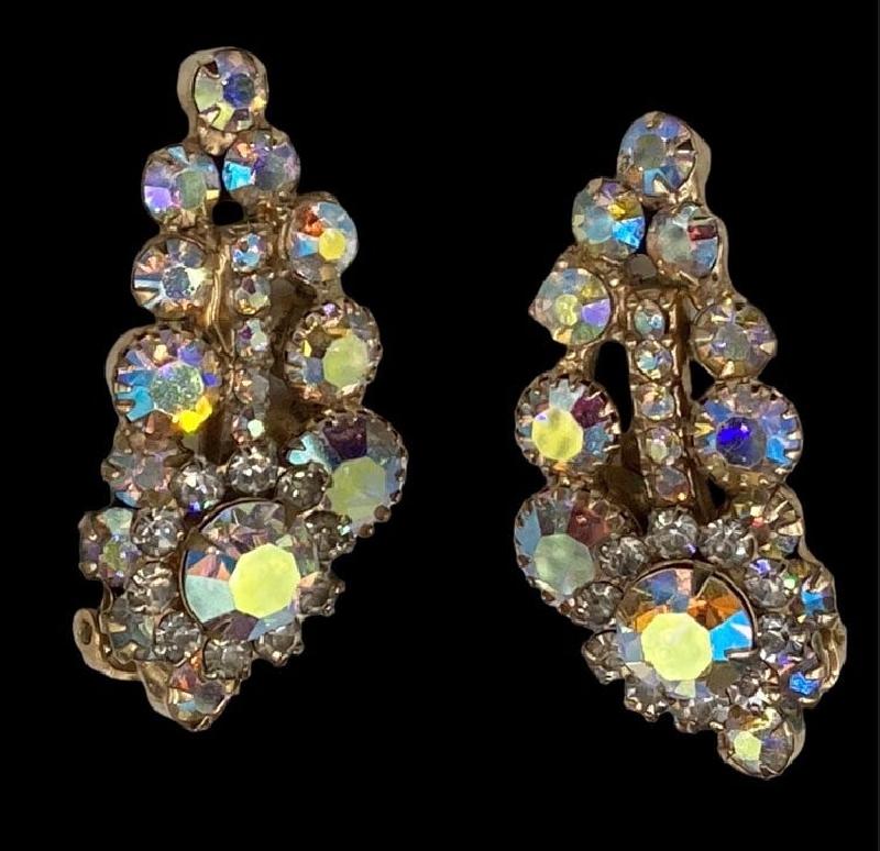 Front view of AB Chatons Only Earrings Clip