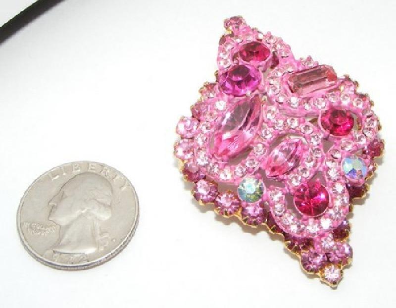 Front view of Pink Baguettes Pin Pendant