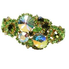 Green Navettes Rivoli/Margarita Bracelet Clamper