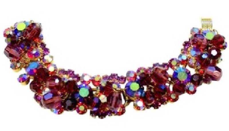 Front view of Multiple Colors Chatons Only Bracelet 5 Link