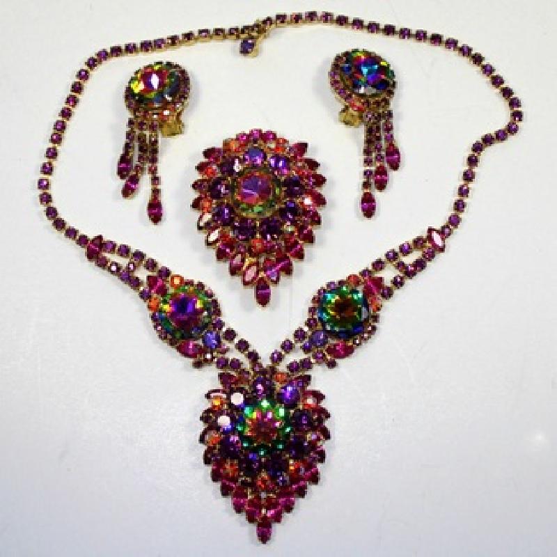Front view of Multiple Colors Navettes Multi-Color/Shaded Necklace
