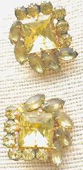 Yellow Square Frosted Earrings Clip