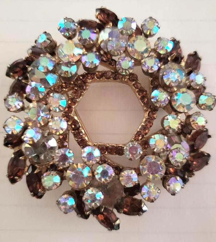 Front view of Topaz Navettes Brooch