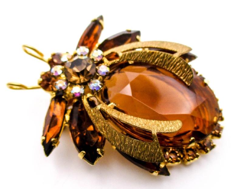 Front view of Topaz Oval Brooch