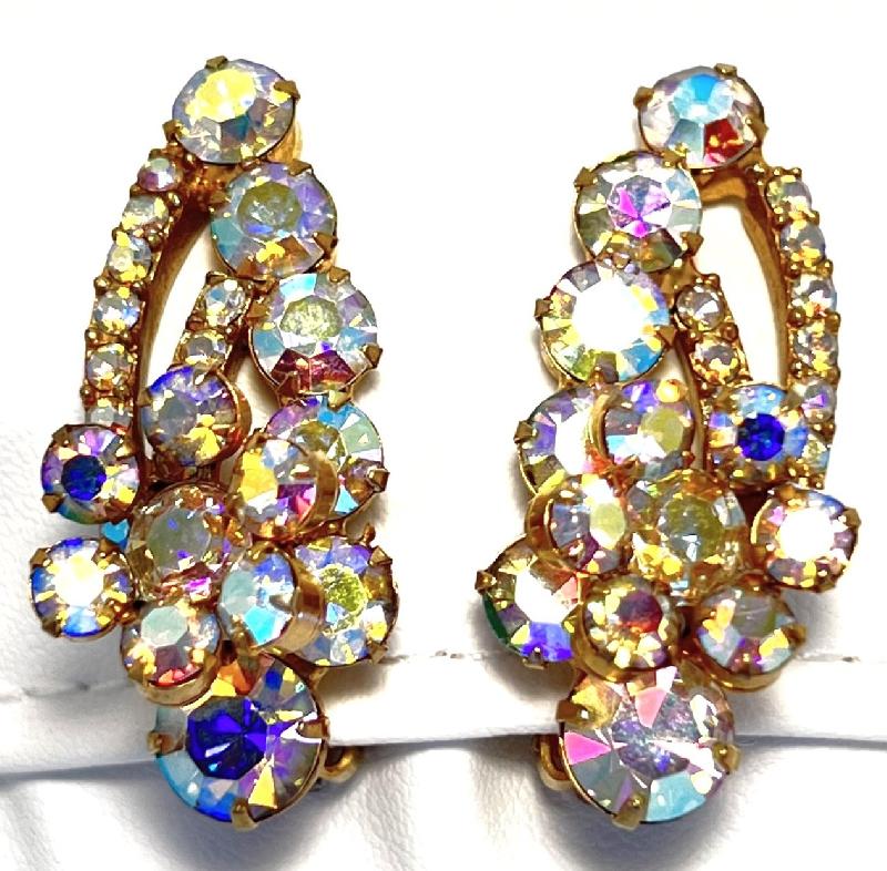 Front view of AB Chatons Only Earrings Clip
