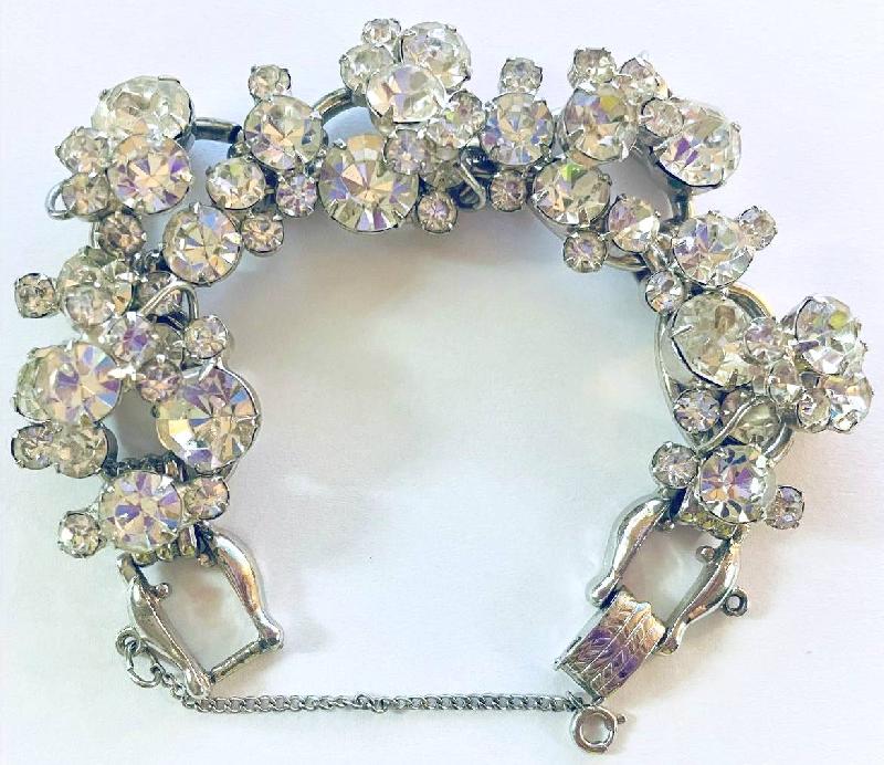 Front view of Clear Chatons Only Bracelet 5 Link