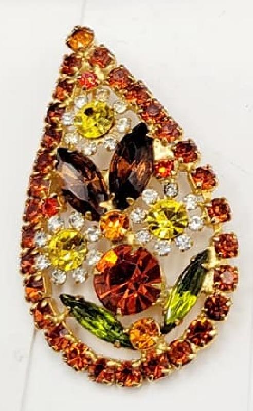Front view of Fall Navettes Pin Pendant