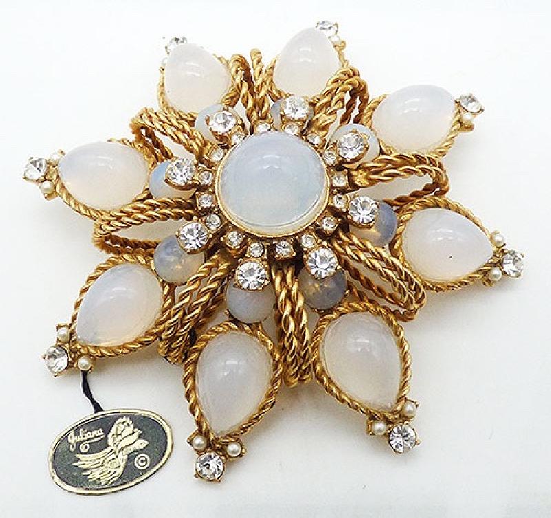 Front view of White (chalk Or Milk) Cabochons Plastic Pin Pendant