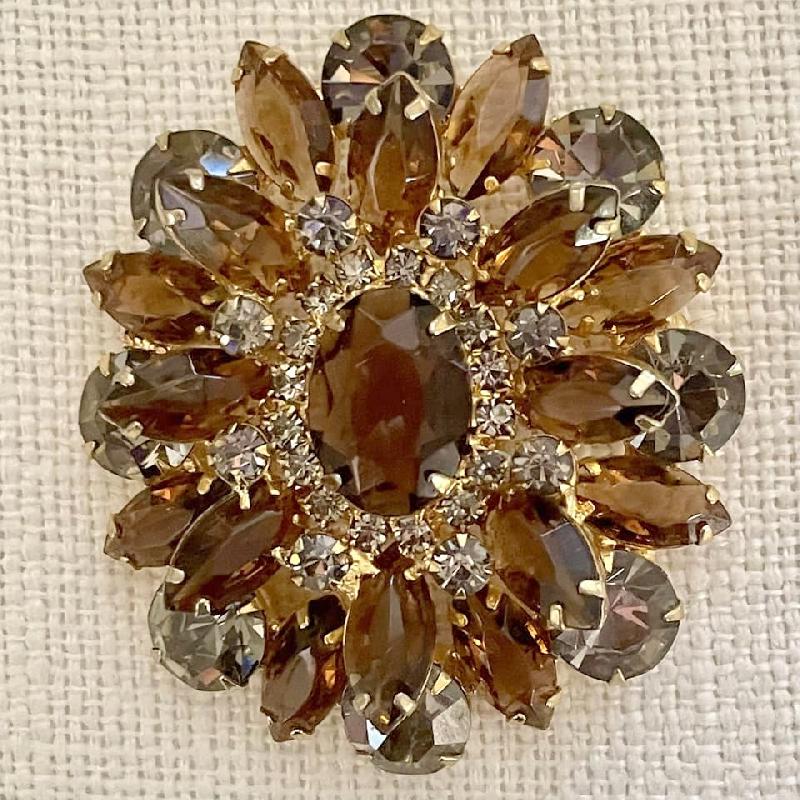 Front view of Topaz Oval Brooch