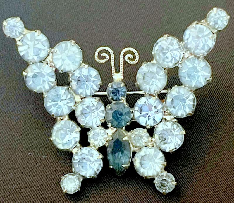 Front view of Blue Navettes Brooch