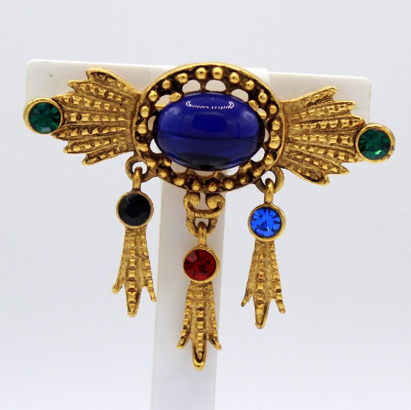 Front view of Multiple Colors Cabochons Brooch