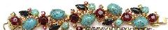 Turquoise Cabochons Spotted Bracelet 5 Link
