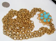Blue Cabochons Plastic Belt